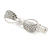 Clear Crystal Bow Hair Beak Clip/ Concord Clip/ Clamp Clip In Silver Tone - 55mm L - view 2