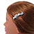 Clear Crystal Bow Hair Beak Clip/ Concord Clip/ Clamp Clip In Silver Tone - 55mm L - view 4