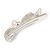 Small Clear Crystal Bow Hair Beak Clip/ Concord Clip/ Clamp Clip In Silver Tone - 45mm L - view 6