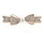 Rose Gold Tone Clear Crystal Bow Barrette Hair Clip Grip - 70mm Across - view 2