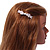 Rose Gold Tone Clear Crystal Bow Barrette Hair Clip Grip - 70mm Across - view 5