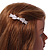 Rose Gold Tone Clear Crystal Bow Barrette Hair Clip Grip - 70mm Across - view 3