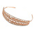 Wide Bridal/ Wedding/ Prom Rose Gold Tone Clear Austrian Crystal Leaf Tiara Headband - view 7