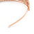 Wide Bridal/ Wedding/ Prom Rose Gold Tone Clear Austrian Crystal Leaf Tiara Headband - view 8