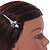 Cute Crystal Bee Hair Grip/ Slide In Silver Tone Metal - 55mm Across - view 3