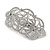 Bridal/ Wedding/ Prom/ Party Art Deco Style Rhodium Plated Austrian Crystal Barrette Hair Clip Grip - 90mm Across - view 4