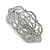 Bridal/ Wedding/ Prom/ Party Art Deco Style Rhodium Plated Austrian Crystal Barrette Hair Clip Grip - 90mm Across - view 6