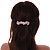 Bridal Wedding Prom Rose Gold Tone Simulated Pearl Diamante Floral Barrette Hair Clip Grip - 80mm Across - view 3
