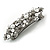 Vintage Inspired White Faux Pearl, Clear Crystal Floral Barrette Hair Clip Grip In Gunmetal Finish - 85mm Across - view 5