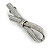 Asymmetrical Pearl, Crystal Bow Barrette Hair Clip Grip In Gunmetal Finish - 90mm Across - view 7