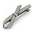Asymmetrical Pearl, Crystal Bow Barrette Hair Clip Grip In Gunmetal Finish - 90mm Across