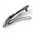 Asymmetrical Pearl, Crystal Bow Barrette Hair Clip Grip In Gunmetal Finish - 90mm Across - view 5