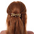 Vintage Inspired Caramel Faux Pearl, Topaz Crystal Bow Barrette Hair Clip Grip In Aged Gold Finish - 85mm Across - view 3