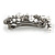 Vintage Inspired White Faux Pearl, Clear Crystal Floral Barrette Hair Clip Grip In Gunmetal Finish - 85mm Across - view 8