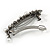 Vintage Inspired White Faux Pearl, Clear Crystal Floral Barrette Hair Clip Grip In Gunmetal Finish - 85mm Across - view 5