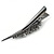 Large Dim Grey/ Midnight Blue/ Plum Austrian Crystal Bow Hair Beak Clip/ Concord Clip In Black Tone - 13cm Length - view 7
