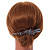 Large Dim Grey/ Plum Austrian Crystal Bow Hair Beak Clip/ Concord Clip In Black Tone - 13cm Length - view 2