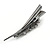 Large Dim Grey/ Plum Austrian Crystal Bow Hair Beak Clip/ Concord Clip In Black Tone - 13cm Length - view 6