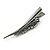 Large Dim Grey/ Midnight Blue Austrian Crystal Floral Hair Beak Clip/ Concord Clip In Black Tone - 13cm Length - view 6