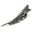 Large Dim Grey/ Plum Austrian Crystal Floral Hair Beak Clip/ Concord Clip In Black Tone - 13cm Length - view 5