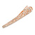 Long Rose Gold Clear Crystal Floral Hair Beak Clip/ Concord/ Crocodile Clip - 13cm L - view 7