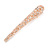 Long Rose Gold Clear Crystal Floral Hair Beak Clip/ Concord/ Crocodile Clip - 13cm L - view 8