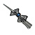 Large Midnight Blue Crystal Bow Hair Beak Clip/ Concord Clip In Black Tone - 13cm Length - view 8