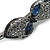 Large Midnight Blue Crystal Floral Hair Beak Clip/ Concord Clip In Black Tone - 13cm L - view 4