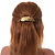 Vintage Inspired Feather Barrette Hair Clip Grip In Aged Gold Finish - 95mm Across - view 6