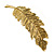 Vintage Inspired Feather Barrette Hair Clip Grip In Aged Gold Finish - 95mm Across - view 4