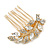 Small Bridal/ Wedding/ Prom/ Party Gold Plated Clear Crystal Leaf Hair Comb - 50mm - view 6