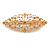 Floral Filigree Shampagne Crystal Barrette Hair Clip Grip In Rose Gold Tone Finish - 85mm Across - view 7