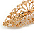 Floral Filigree Shampagne Crystal Barrette Hair Clip Grip In Rose Gold Tone Finish - 85mm Across - view 5