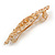 Floral Filigree Shampagne Crystal Barrette Hair Clip Grip In Rose Gold Tone Finish - 85mm Across - view 8