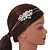 Bridal/ Wedding/ Prom Light Silver Tone Clear Crystal, White Faux Pearl Floral Tiara Headband - Flex - view 3