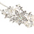 Bridal/ Wedding/ Prom Light Silver Tone Clear Crystal, White Faux Pearl Floral Tiara Headband - Flex - view 6