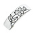 White/ Black Crystal Acrylic Barrette Hair Clip Grip In Silver Tone Metal - 80mm Long - view 8