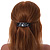Black/ White Crystal Acrylic Barrette Hair Clip Grip In Silver Tone Metal - 80mm Long - view 2