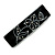 Black/ White Crystal Acrylic Barrette Hair Clip Grip In Silver Tone Metal - 80mm Long - view 7