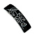 Black/ White Crystal Acrylic Barrette Hair Clip Grip In Silver Tone Metal - 80mm Long - view 8