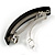 Black/ White Crystal Acrylic Barrette Hair Clip Grip In Silver Tone Metal - 80mm Long - view 6