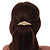 Classic Clear Crystal Geometric Barrette Hair Clip Grip In Gold Plated Metal - 75mm Across - view 2