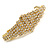 Classic Clear Crystal Geometric Barrette Hair Clip Grip In Gold Plated Metal - 75mm Across - view 7