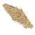 Classic Clear Crystal Geometric Barrette Hair Clip Grip In Gold Plated Metal - 75mm Across - view 9