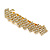 Classic Clear Crystal Geometric Barrette Hair Clip Grip In Gold Plated Metal - 85mm Across - view 9