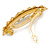 Classic Clear Crystal Geometric Barrette Hair Clip Grip In Gold Plated Metal - 85mm Across - view 4