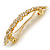 Classic Clear Crystal Geometric Barrette Hair Clip Grip In Gold Plated Metal - 85mm Across - view 5