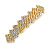 Classic Clear Crystal Geometric Barrette Hair Clip Grip In Gold Plated Metal - 85mm Across - view 7