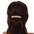 Classic Clear Crystal Geometric Barrette Hair Clip Grip In Gold Plated Metal - 85mm Across - view 2