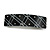 Black/ White Acrylic Checked Pattern Crystal Barrette Hair Clip Grip In Silver Tone Metal - 80mm Long - view 6